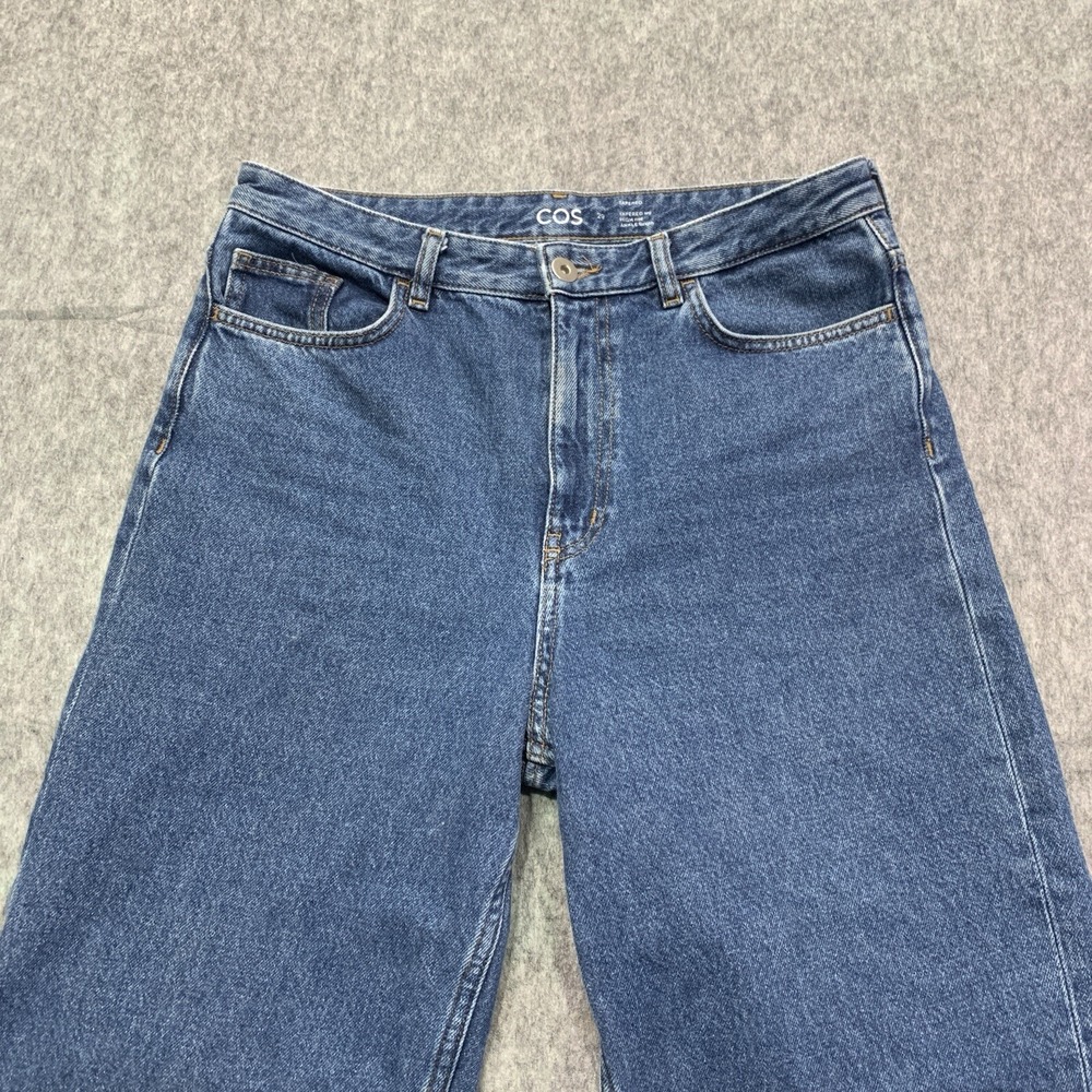 COS Women's High Rise Tapered Ankle Length Wide Leg Blue Jeans - Size 29 - Picture 3 of 15